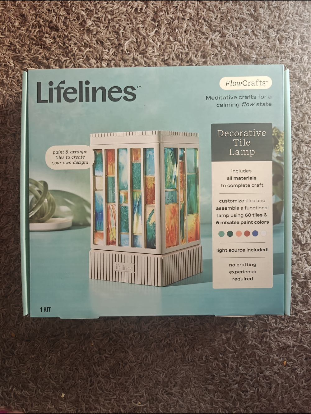 Melissa & Doug Lifelines Decorative Tile Lamp Kit - Teal and Multi